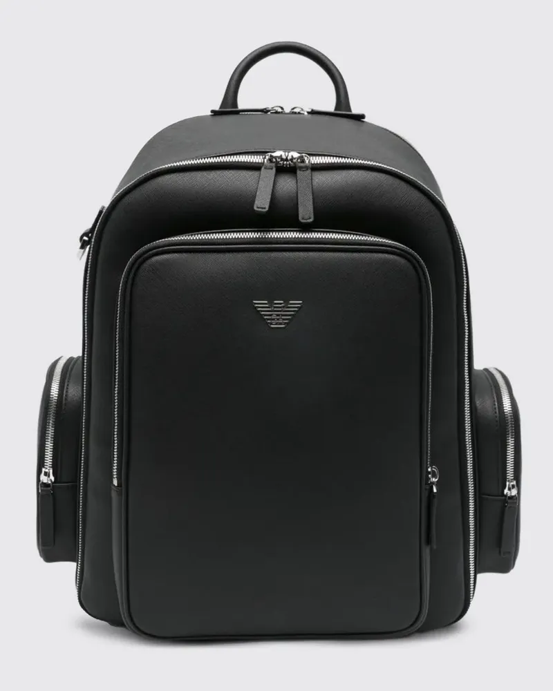 Emporio Armani Rucksack aus Saffiano-Polyester-Mischung Schwarz
