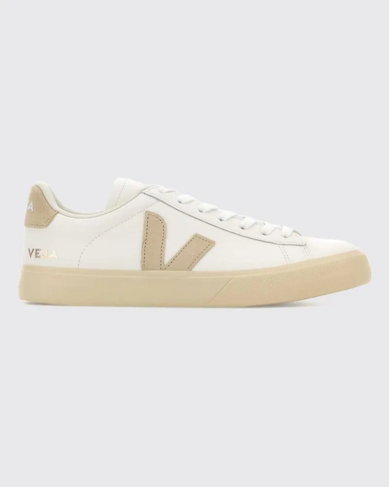 VEJA Campo Sneaker aus nachhaltigem Chromefree-Leder mit kontrastierendem V-Logo Weiß