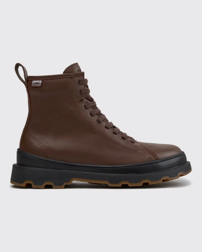 Camper Brutus+ Kampfstiefel aus Kalbsleder mit seitlichem Reißverschluss Braun