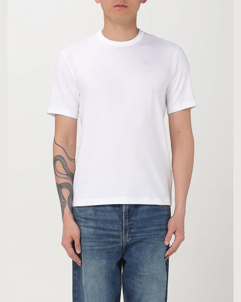 Blauer T-shirt herren Weiß