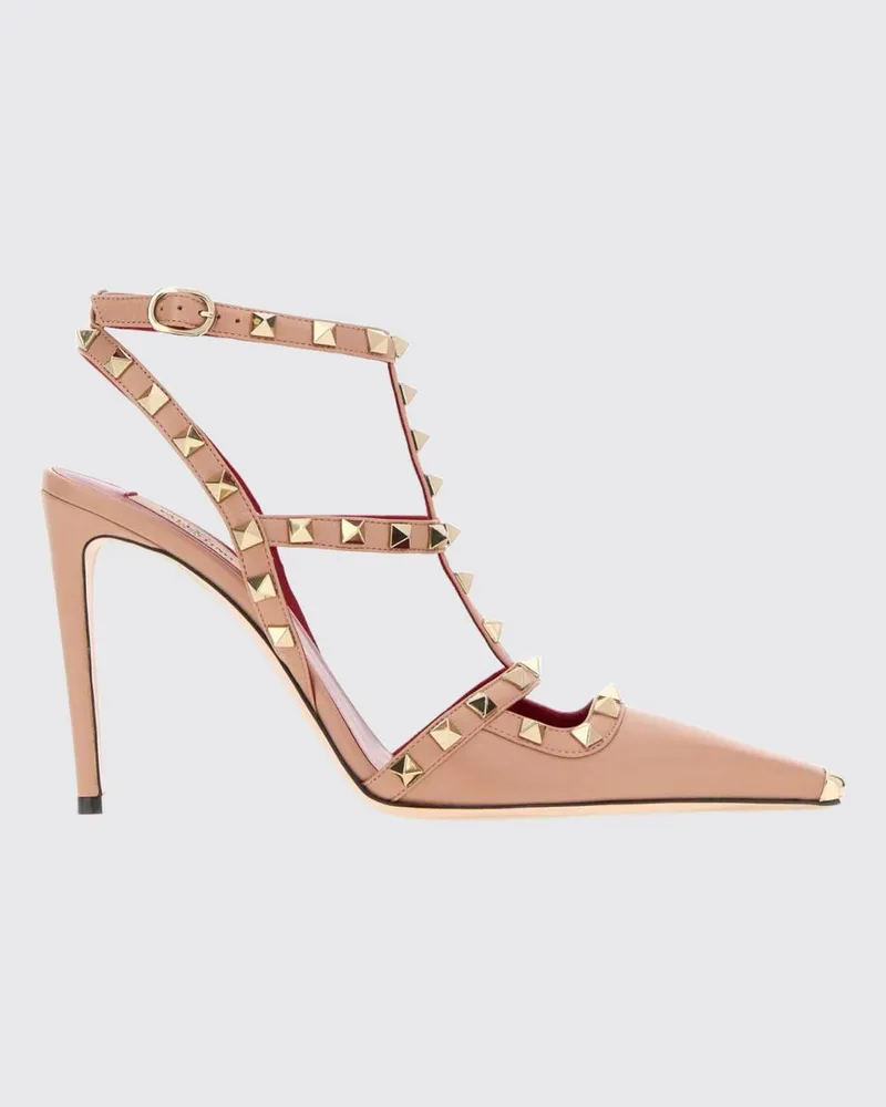 Valentino Garavani Rockstud Slingback-Pumps aus Leder mit Nieten und hohem Absatz Pink
