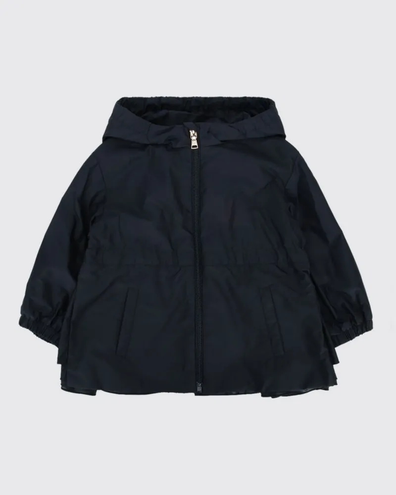 Moncler Kapuzen-Windjacke aus Nylon Blau