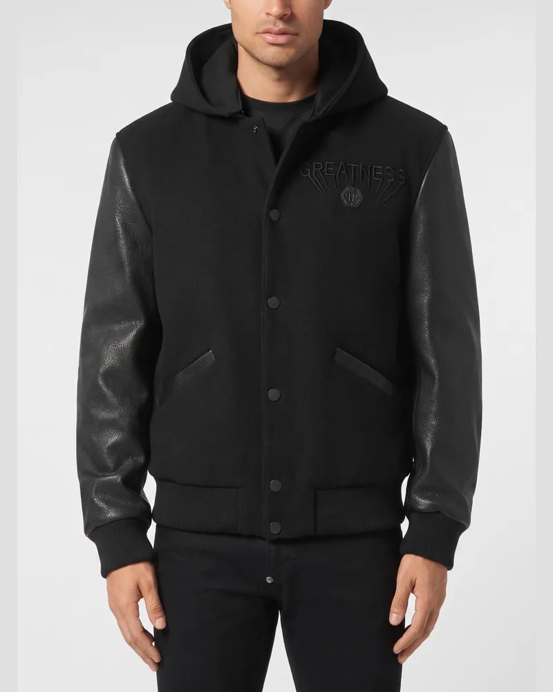 Philipp Plein Kapuzen-Bomberjacke Schwarz