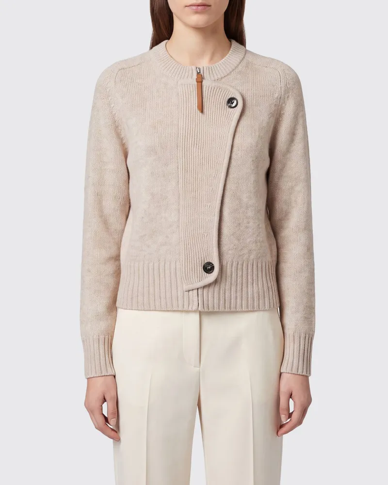 Isabel Marant Rundhals-Cardigan aus Merinowolle und Kaschmir mit seitlichen Knöpfen Braun