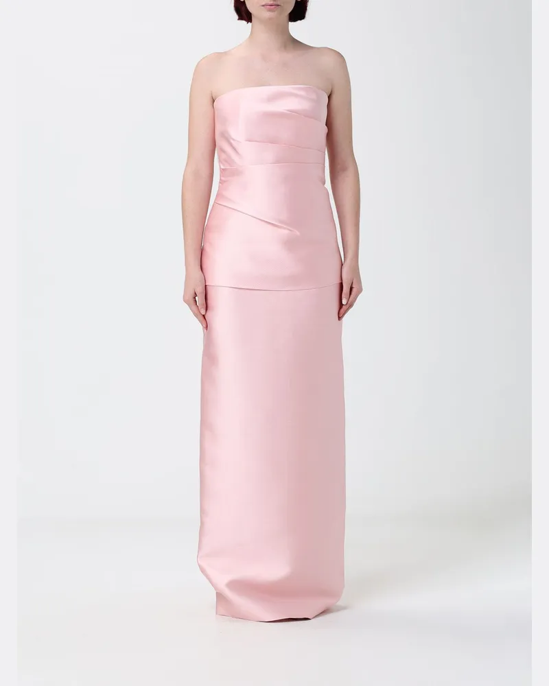 Solace London Crêpe-Maxikleid Pink