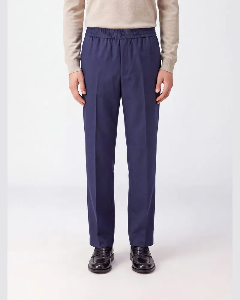 Golden Goose Straight-Leg Hose aus Schurwollmischung mit elastischem Bund Blau