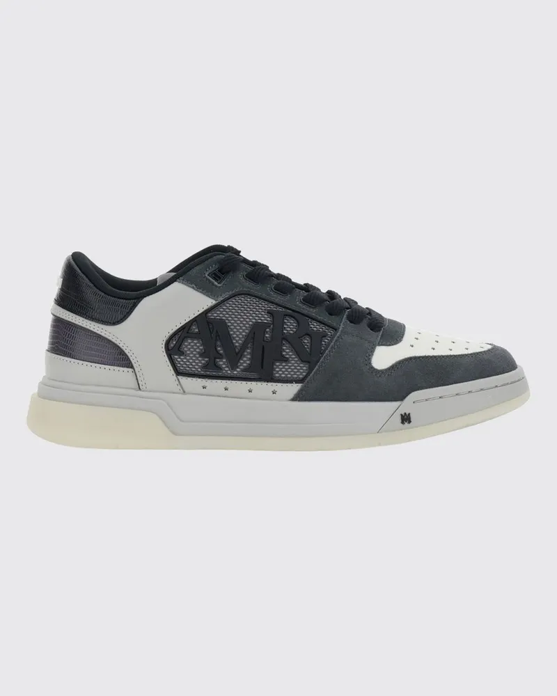 Amiri Low-Top-Sneaker aus Glatt- und Wildleder mit perforierter Spitze Grau
