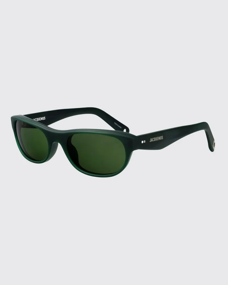 Jacquemus Abgerundete Acetat-Sonnenbrille von mit Logo-Schriftzug Grün