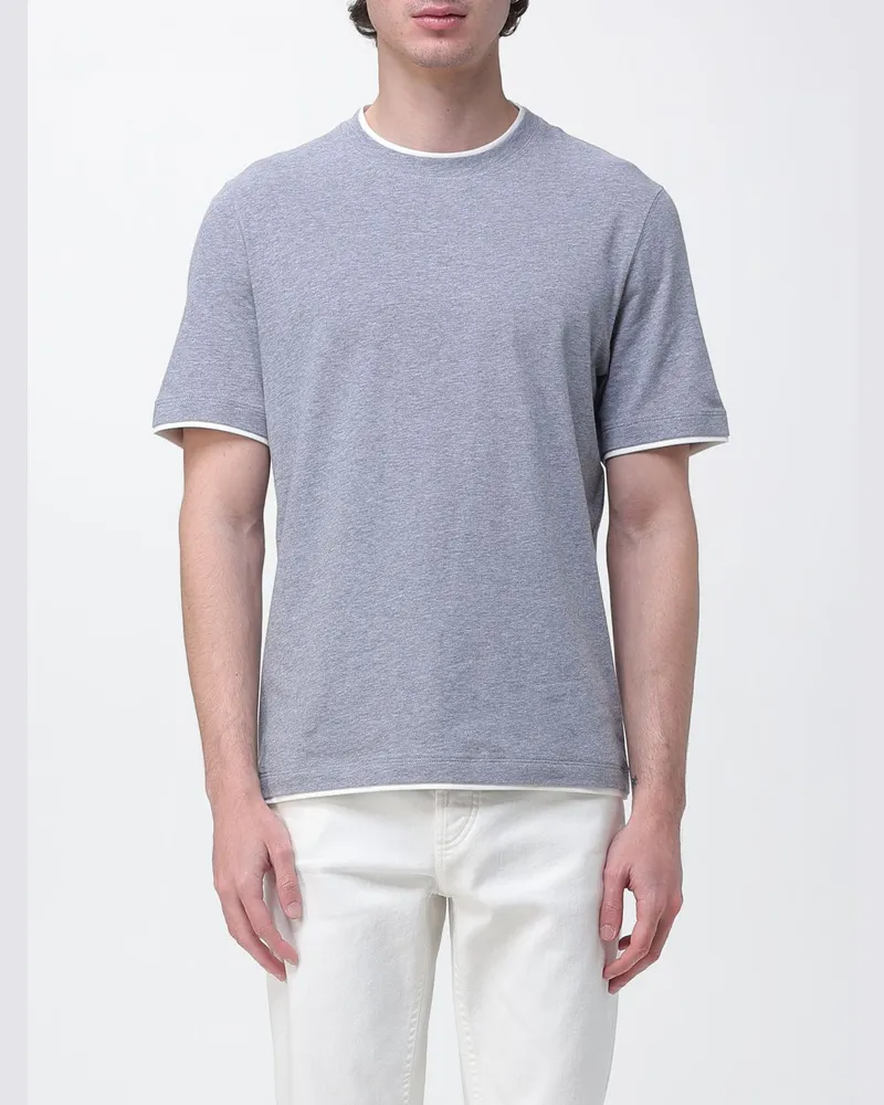 Brunello Cucinelli T-shirt herren Grau