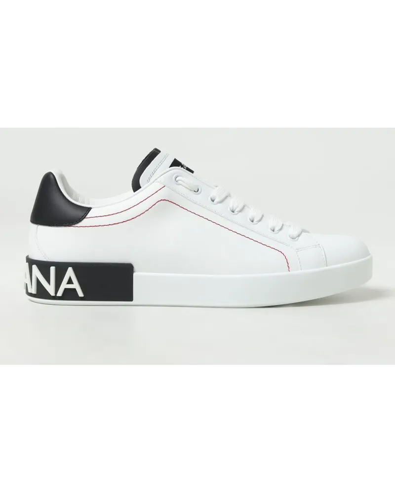 Dolce & Gabbana DOLCE  GABBANA Dolce & Gabbana Leder-Sneakers mit Logo Weiß