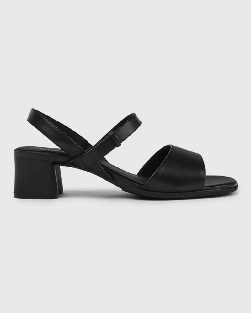 Camper Katie Leder Sandale Schwarz