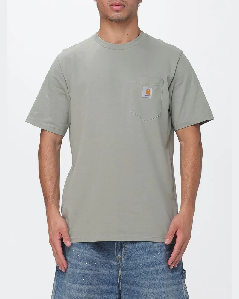 Carhartt WIP Baumwoll-T-Shirt mit Tasche und Kontrastlogo Grün