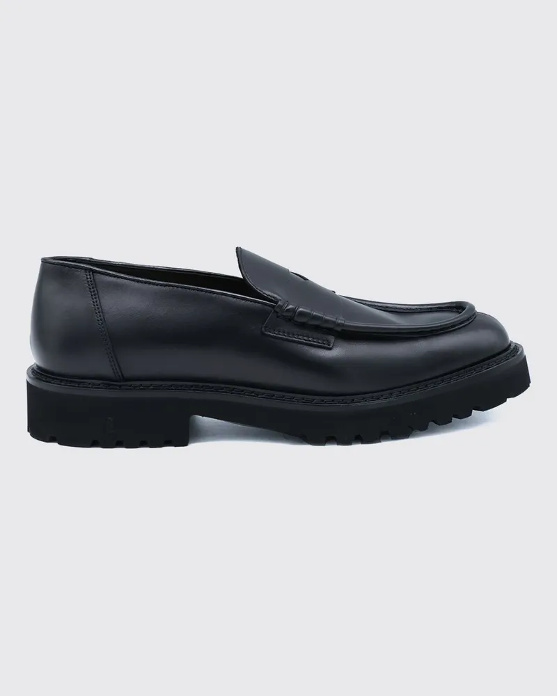 Doucal´s Pennyloafer aus Glattleder mit Profilsohle von Schwarz