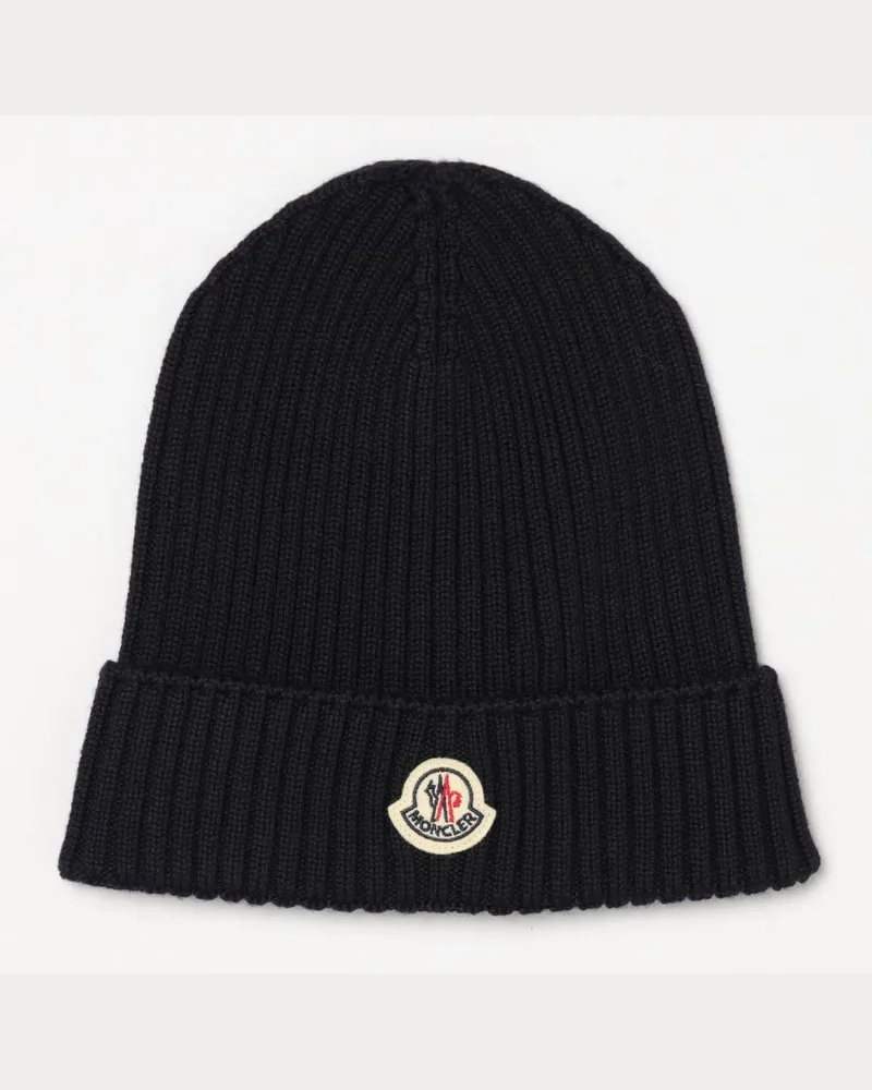 Moncler Gerippte Wollmütze Blau