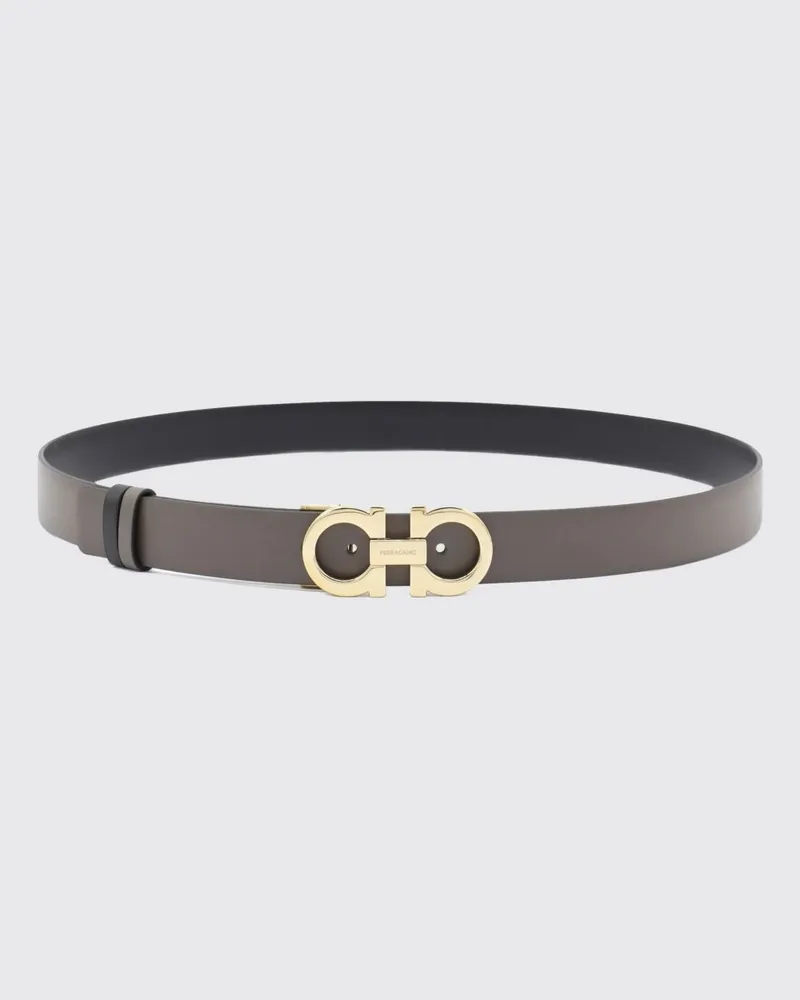 Ferragamo 2,5 cm Wendegürtel aus Leder mit Gancini-Schnalle Grau