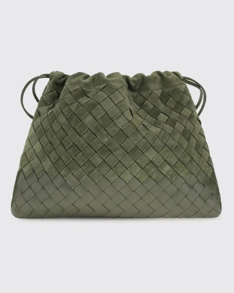 Bottega Veneta Bucket-Clutch aus Intrecciato-Kalbsleder mit Kordelzugverschluss Grün