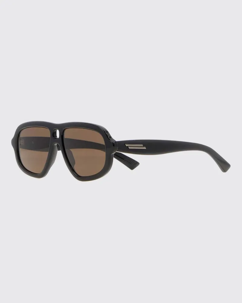 Bottega Veneta Aviator-Sonnenbrille aus Acetat mit Doppelsteg Schwarz