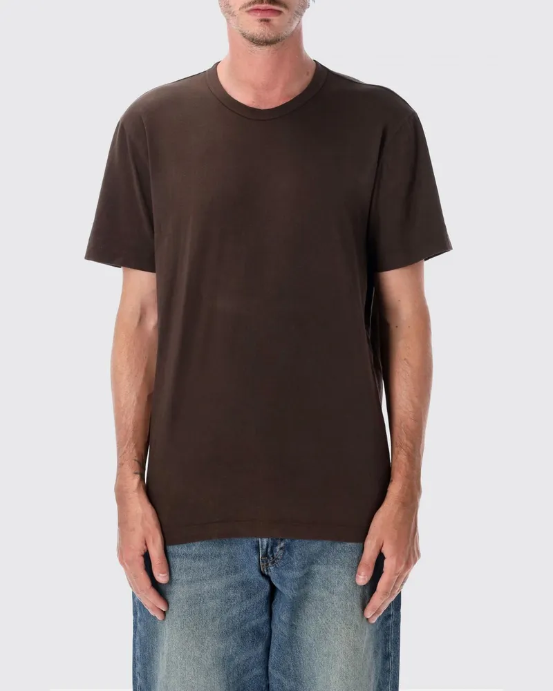 James Perse Kurzarm-T-Shirt aus Baumwolle mit Rundhalsausschnitt Braun