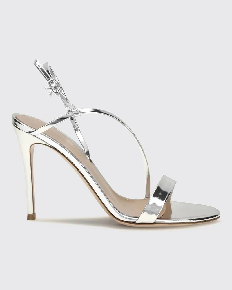 Gianvito Rossi Manhattan Slingback-Sandalen von aus Lackleder mit hohem Absatz Silber