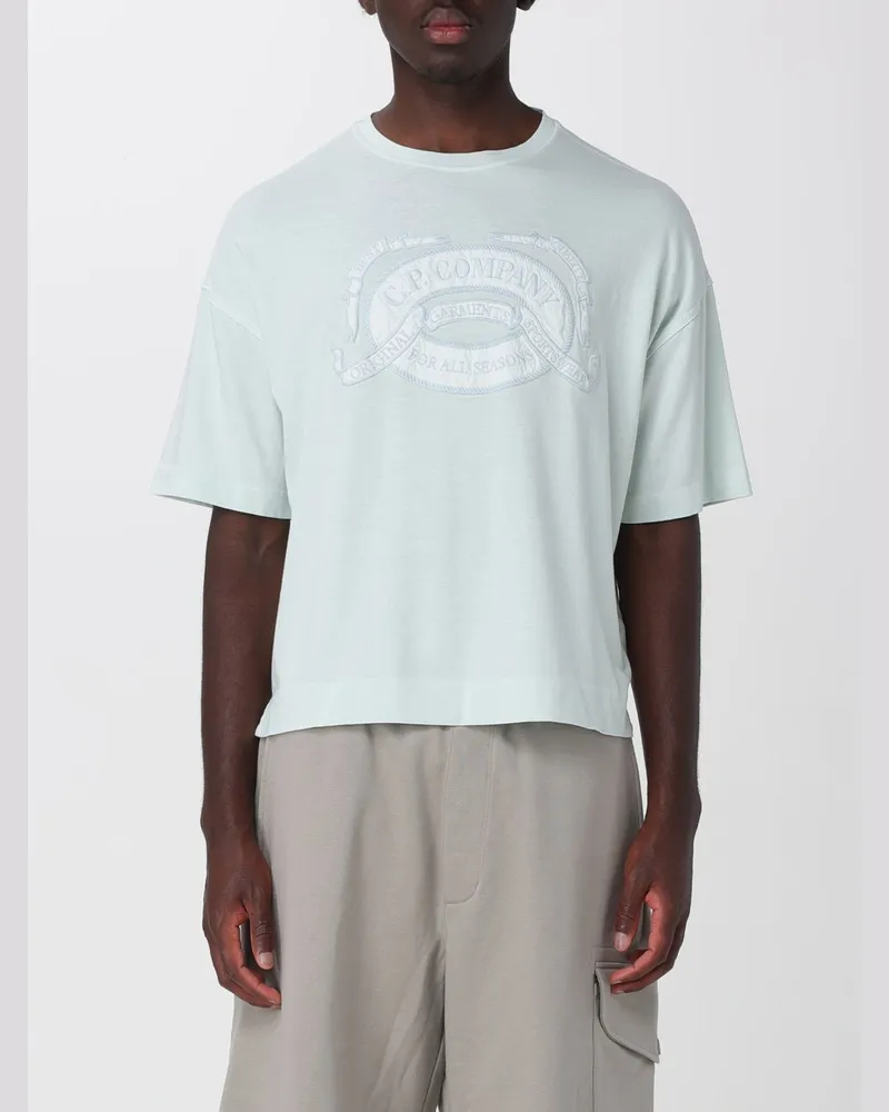 C.P. Company Baumwoll-T-Shirt mit Logo Blau
