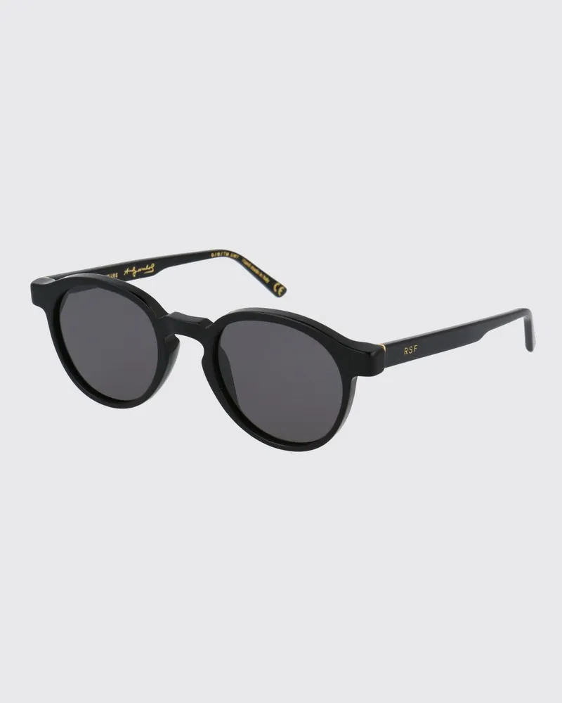 RETROSUPERFUTURE Schwarze abgerundete Acetat-Sonnenbrille von Schwarz