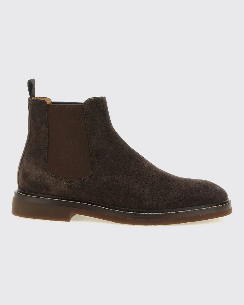 Brunello Cucinelli Chelsea-Stiefel aus Velourskalbsleder von mit Gummisohlen Braun