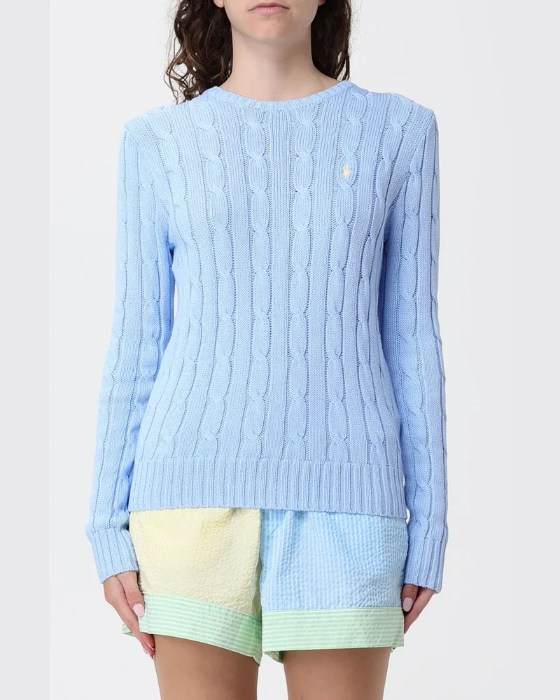 Ralph Lauren Rundhals-Pullover aus Baumwolle Hellblau