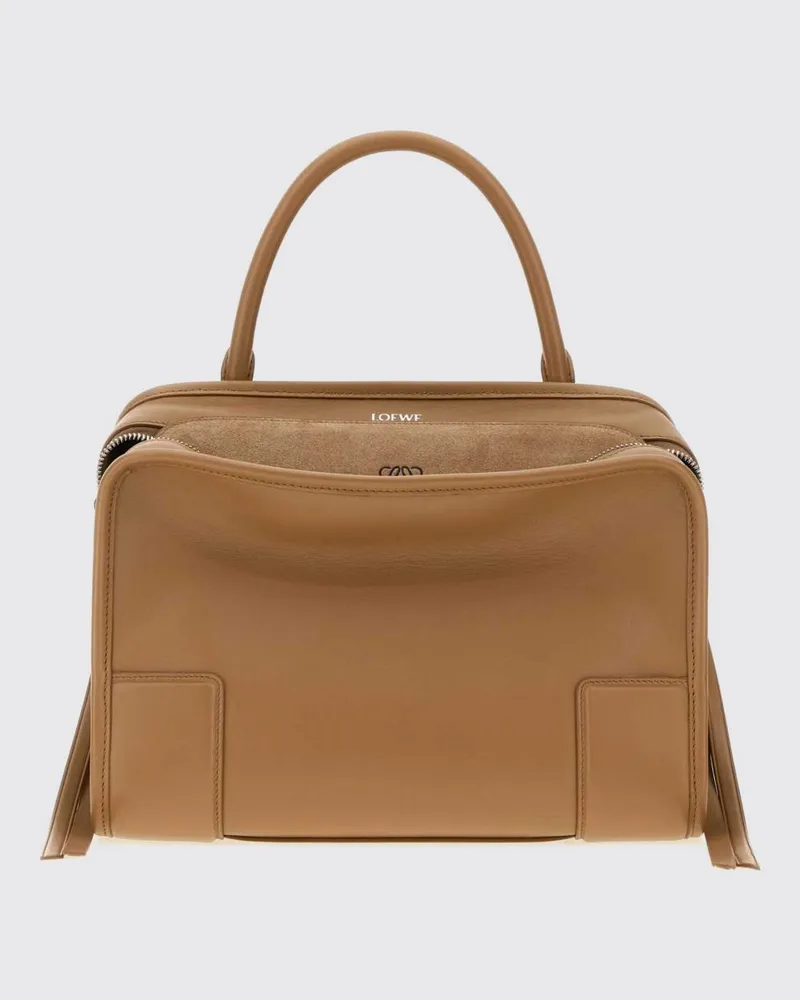 Loewe Amazona 180 Handtasche aus Kalbsleder mit abnehmbarem Schultergurt Braun