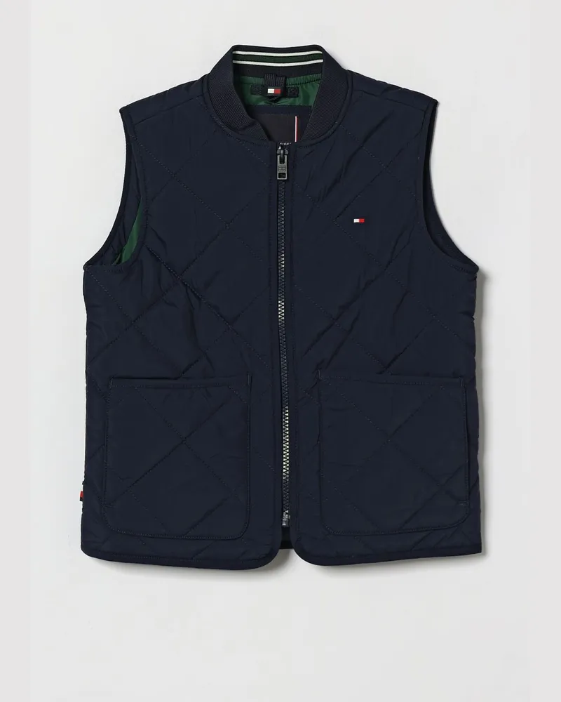 Tommy Hilfiger Gesteppte Nylon-Bomberweste für Jungen Blau