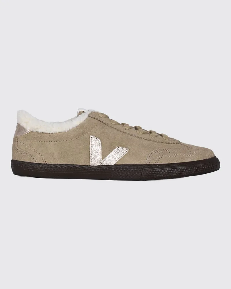 VEJA Volley Wildleder-Sneaker mit Shearling-Futter Platinum