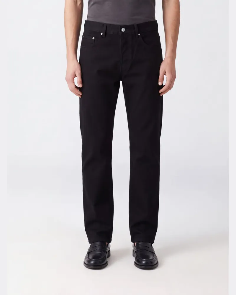 AMI Paris Straight-Jeans aus schwarzem Denim mit fünf Taschen Schwarz