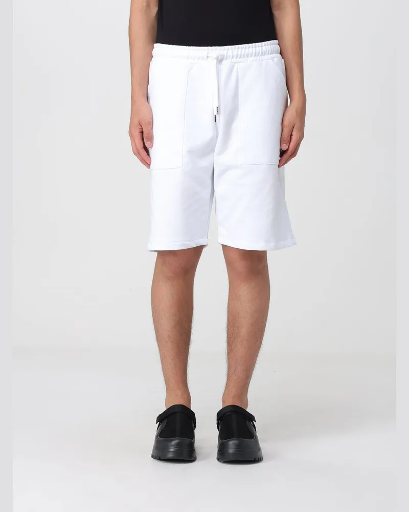 DISCLAIMER Baumwoll-Jogging-Shorts mit Kordelzugbund Weiß