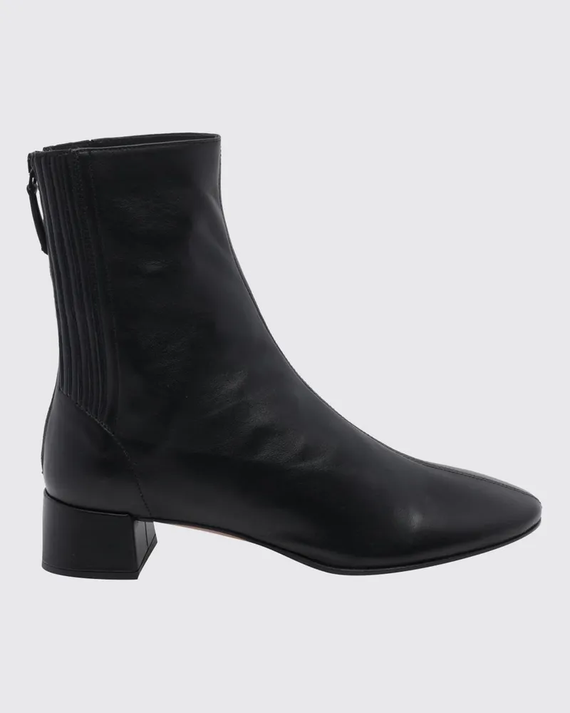 Aquazzura Saint Honorè Chelsea-Boots aus Veloursleder mit runder Kappe Schwarz