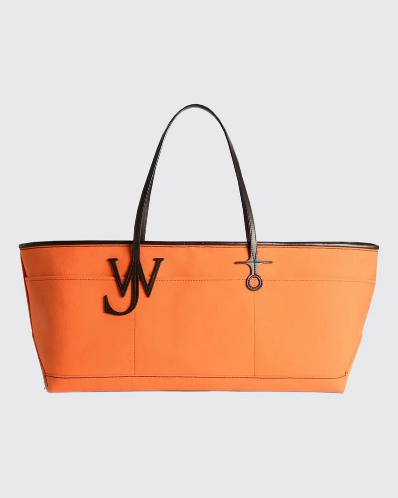 J.W.Anderson Anchor Schultertasche von aus Canvas mit Monogramm und Ledergriffen Orange