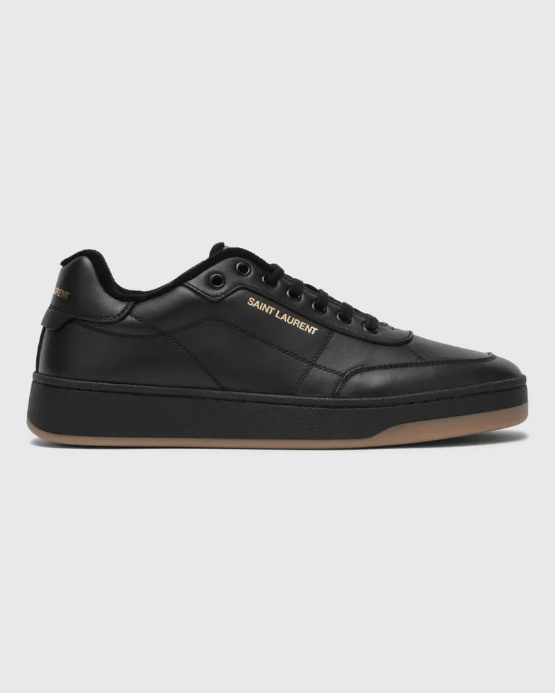 Saint Laurent SL/61 Low-Top-Sneaker aus glattem Kalbsleder mit Schriftzug-Logo Schwarz