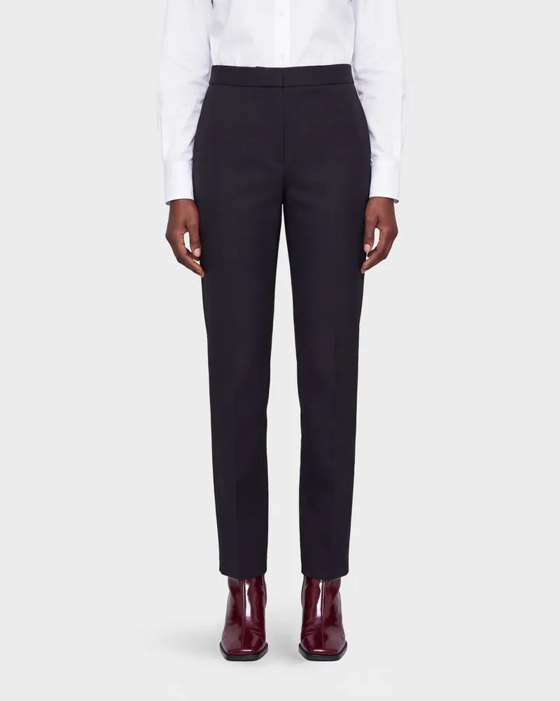 Max Mara Acino Skinny-Hose mit mittlerer Taille und Slim Fit aus Wolle Schwarz
