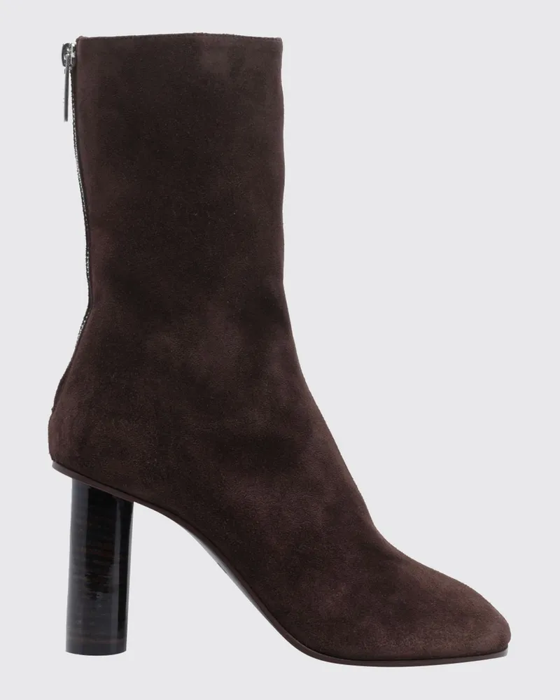Paris Texas Kniehohe Stiefel Alice aus Veloursleder mit zylindrischem Absatz Braun