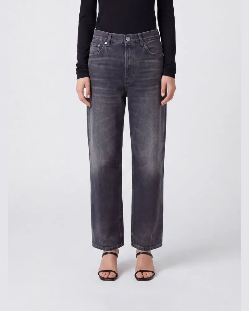 Haikure Betty Cropped Straight-Leg Jeans aus Baumwolldenim Schwarz