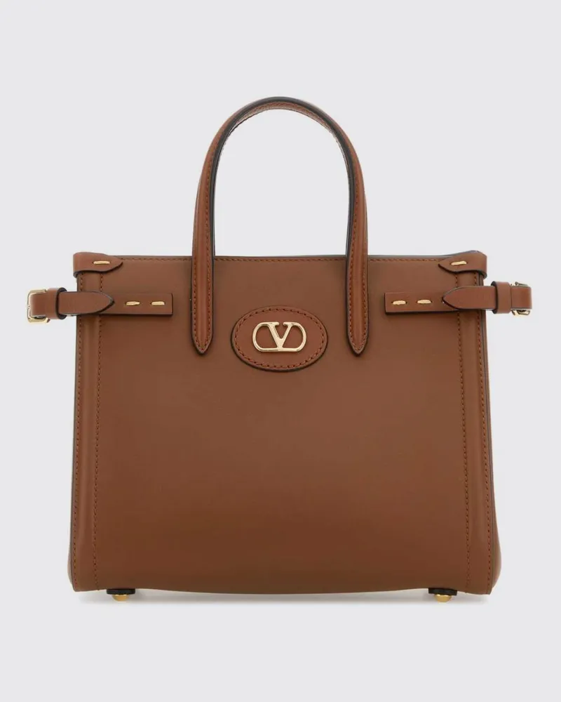 Valentino Garavani Antibes Mini-Handtasche aus Leder mit VLogo Signature Tabak