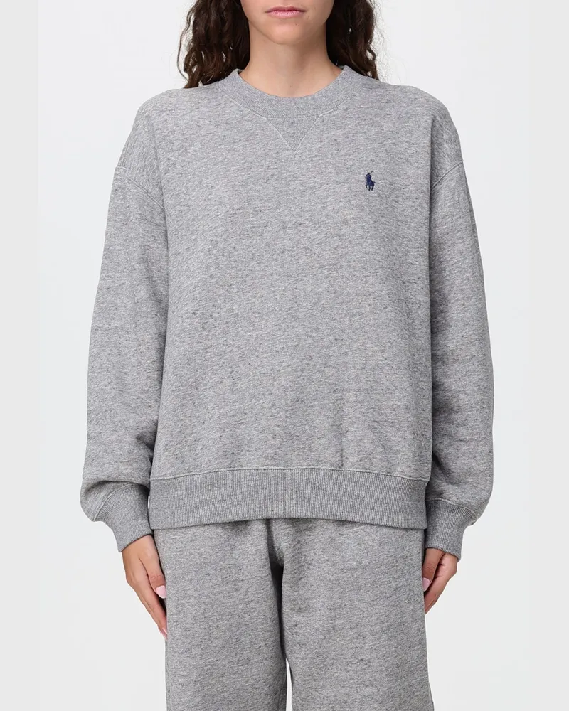 Ralph Lauren Rundhals-Sweatshirt aus Baumwollmischung mit gesticktem Logo Grau