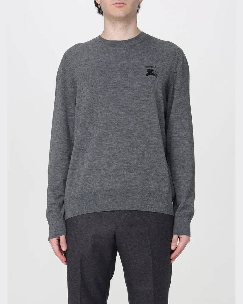 Burberry Pullover mit Rundhalsausschnitt aus reiner Wolle mit gesticktem EKD-Logo Grau