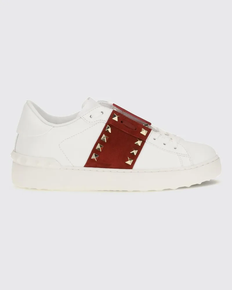 Valentino Garavani Rockstud Untitled Sneaker aus Leder und Wildleder mit ikonischen Nieten Rot