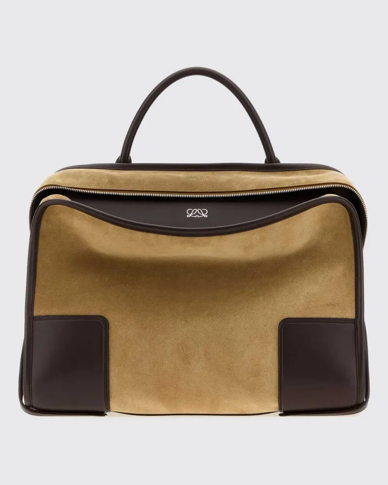 Loewe Amazona 180 Handtasche aus Kalbsleder und Wildleder Braun