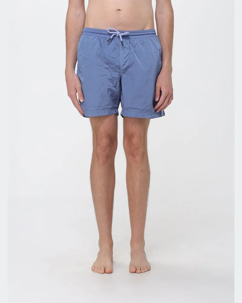 Blauer Nylon-Badeanzug mit Kordelzug Blau