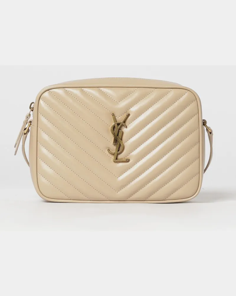 Saint Laurent Lou Chevron Steppnappa-Tasche Beige