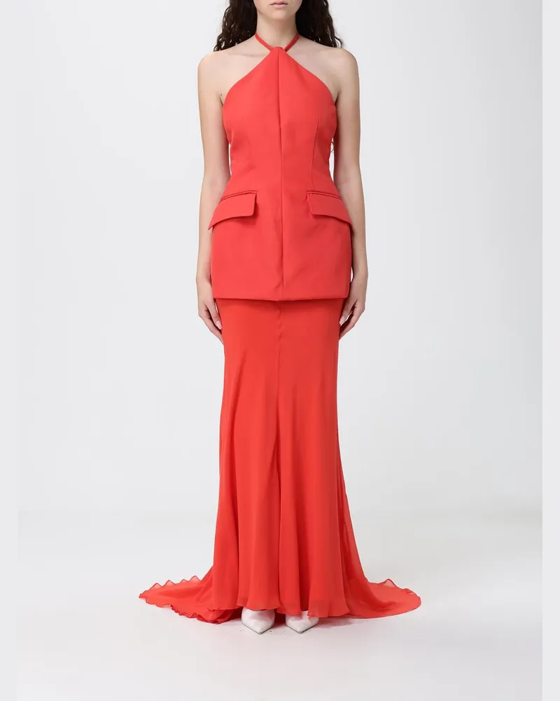 SPORTMAX Plissee-Kleid aus Crêpe von Braun