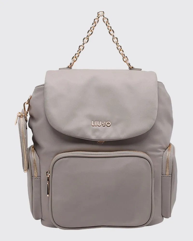 Liu Jo Rucksack aus Stoff und Kunstleder Beige