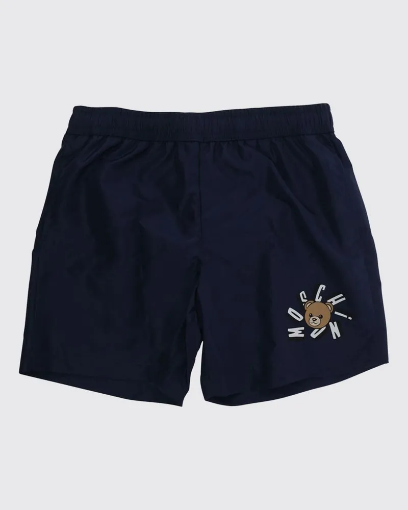 Moschino Badeshorts für Jungen aus Polyester mit Kontrastlogo Blau