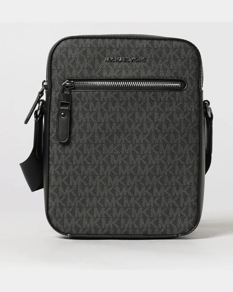 Michael Kors Varick Tasche aus beschichteter Baumwolle mit durchgehendem MK-Monogramm Schwarz
