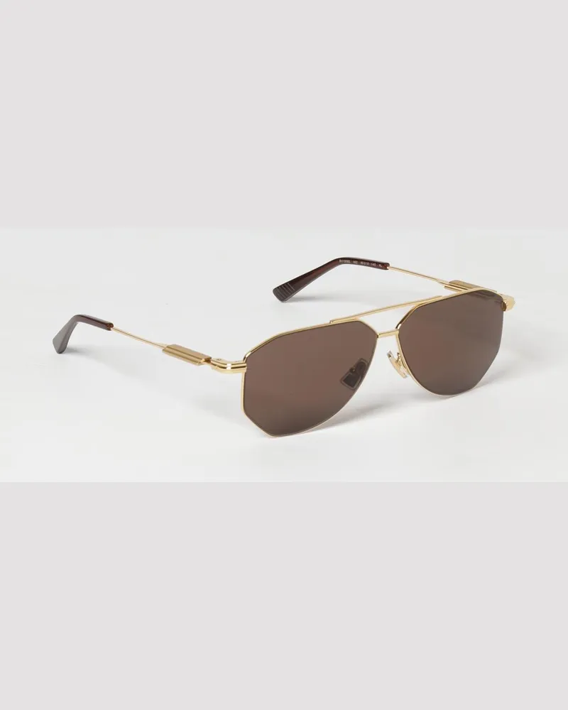 Bottega Veneta Aviator-Sonnenbrille aus Metall mit Doppelsteg Gold